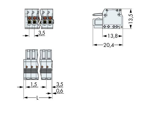 WAGO Buchsengehäuse-Kabel 2734 Polzahl Gesamt 12 Rastermaß: 3.50 mm 2734-112 50 St.