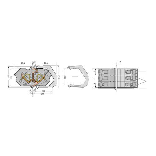WAGO 826-160/000-006 Durchgangsklemme Federklemme Blau 50 St.