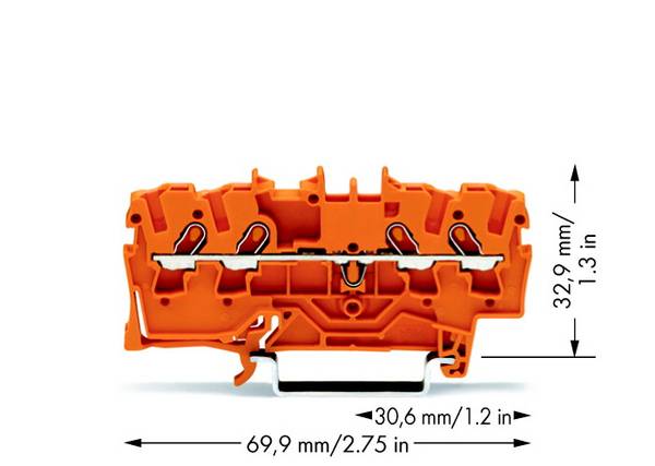 WAGO 2001-1402 Durchgangsklemme 4.20 mm Zugfeder Orange 100 St.