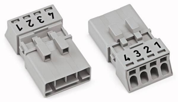 WAGO 890-254 Netz-Steckverbinder WINSTA MINI Stecker, gerade Gesamtpolzahl: 4 16 A Grau 50 St. Piece