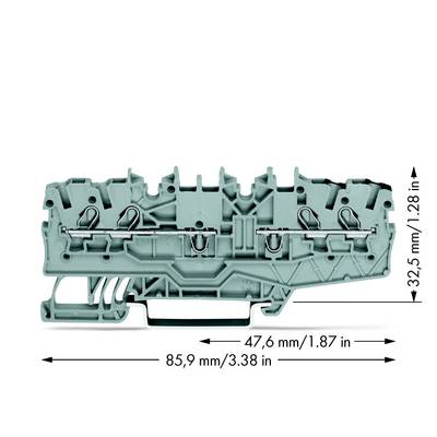 WAGO 2000-2141 Durchgangsklemme 3.50 mm Zugfeder Belegung: L Grau 50 St. 