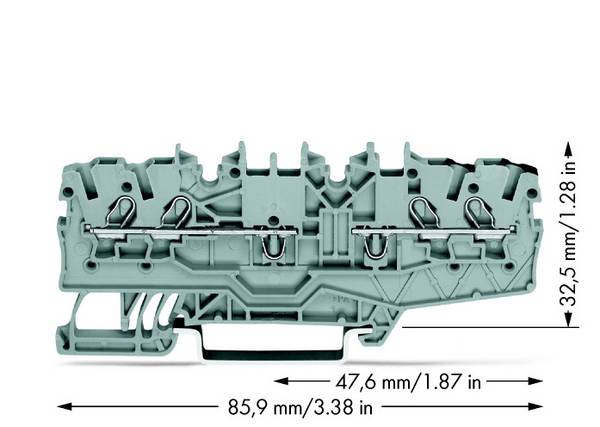 WAGO 2000-2141 Durchgangsklemme 3.50 mm Zugfeder Belegung: L Grau 50 St.