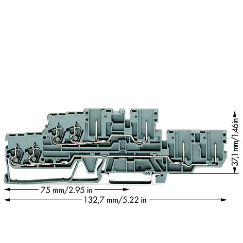 WAGO 870-131 Basisklemme 5 mm Zugfeder Belegung: L, L Grau 40 St.