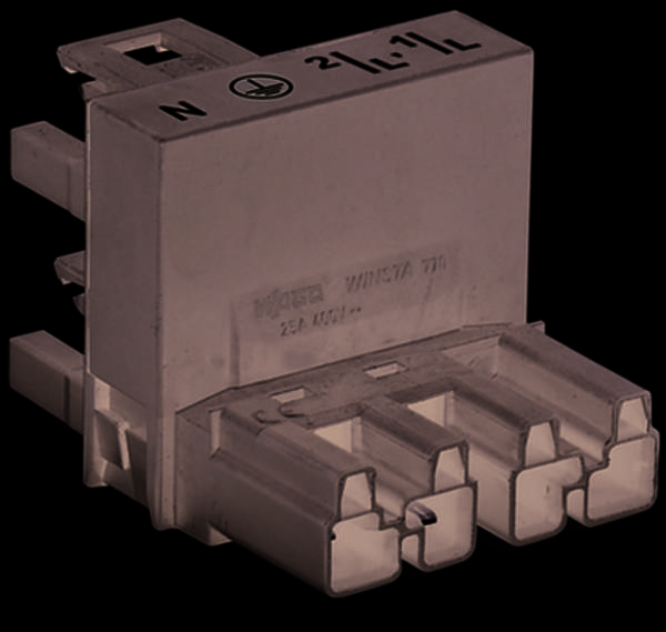 WAGO 770-995 Netz-H-Verteiler Netz-Stecker - Netz-Buchse, Netz-Buchse Gesamtpolzahl: 4 Weiß 25 St. Package