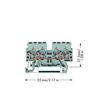 WAGO 870-831 Durchgangsklemme 5 mm Zugfeder Belegung: L Grau 100 St. 