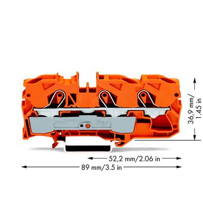 WAGO 2010-1302 Durchgangsklemme 10 mm Zugfeder  Orange 25 St. 