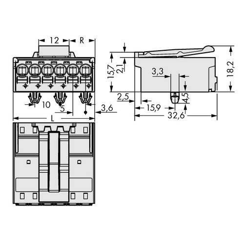 WAGO Stiftgehäuse-Platine 2092 Polzahl Gesamt 2 Rastermaß: 5 mm 2092-1522/020-000 200 St.