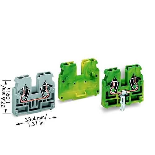 WAGO 869-321 Durchgangsklemme Federklemme Grau 100 St.