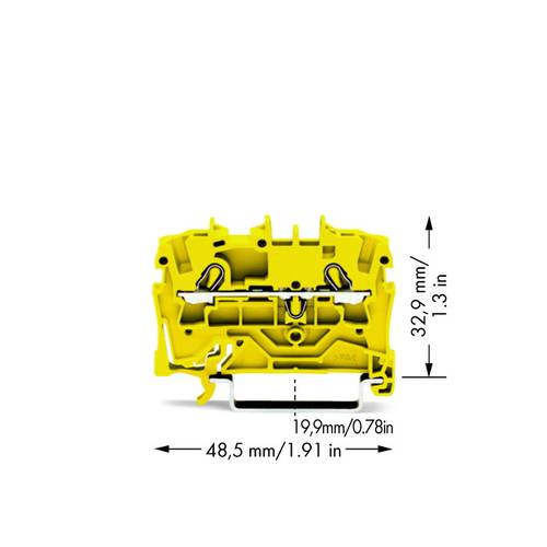 Thumbnail - WAGO 2002-1206 Durchgangsklemme 5.20 mm Zugfeder Gelb 100 St.