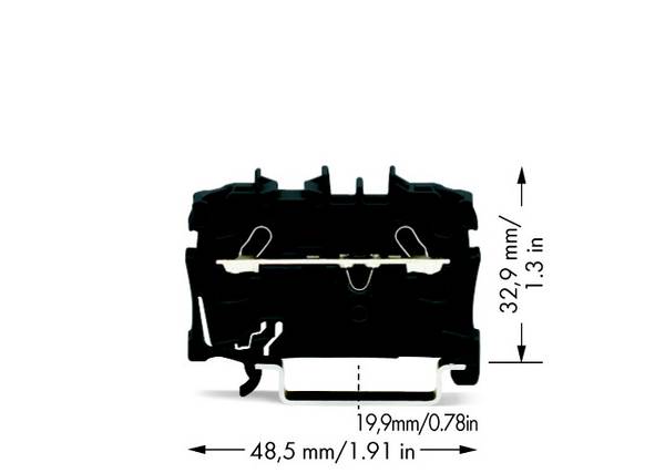 WAGO 2002-1205 Durchgangsklemme 5.20 mm Zugfeder  Schwarz 100 St.
