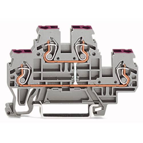 WAGO 870-509 Doppelstock-Durchgangsklemme 5 mm Zugfeder Belegung: N Grau 50 St.