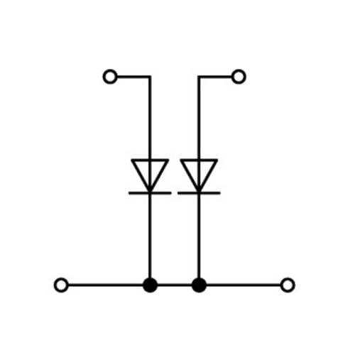 WAGO 870-542/281-488 Doppelstock-Diodenklemme 5 mm Zugfeder Belegung: L Grau 50 St.