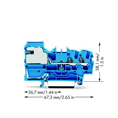 WAGO 2002-7214 Trennklemme 5.20 mm Zugfeder Belegung: N Blau 50 St. 