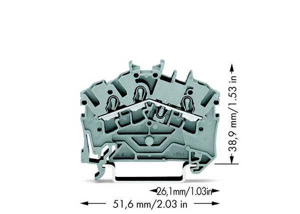 WAGO 2002-6301 Durchgangsklemme 5.20 mm Zugfeder Belegung: L Grau 100 St.