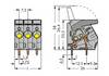 WAGO 2706-102 Federkraftklemmblock 6.00 mm² Polzahl 2 Grau 85 St.
