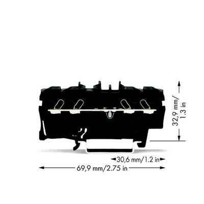 WAGO 2002-1405 Durchgangsklemme 5.20 mm Zugfeder  Schwarz 100 St. 