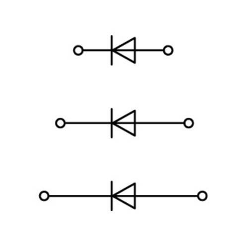 WAGO 870-596/281-673 Dreistock-Diodenklemme 5 mm Zugfeder Belegung: L Grau 50 St.