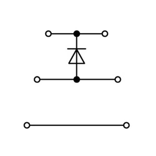 WAGO 870-590/281-410 Dreistock-Diodenklemme 5 mm Zugfeder Belegung: L Grau 50 St.