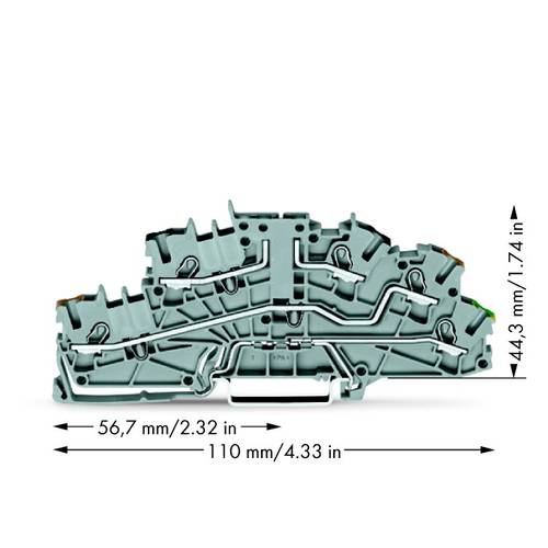 WAGO 2003-6643 Installationsetagenklemme 5.20 mm Zugfeder Grau 50 St.