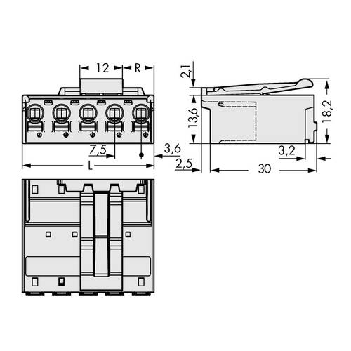 WAGO Stiftgehäuse-Platine 2092 Polzahl Gesamt 3 Rastermaß: 7.50 mm 2092-3523/002-000 100 St.