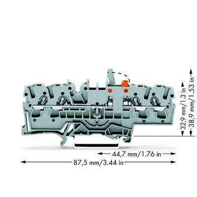WAGO 2002-1871/401-000 Trennklemme 5.20 mm Zugfeder Belegung: L Grau 50 St. 
