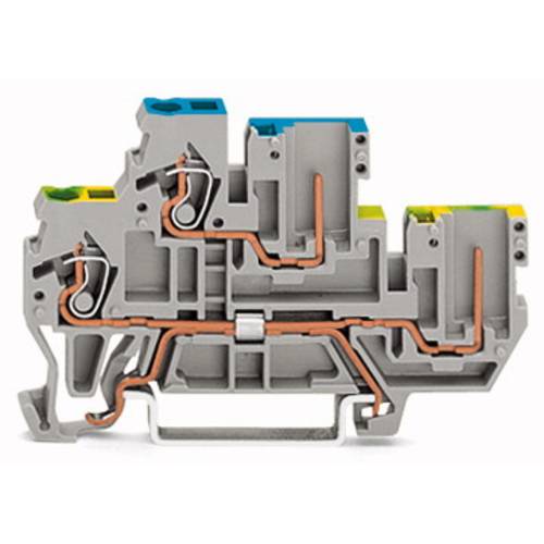 WAGO 870-127 Doppelstock-Basisklemme 5 mm Zugfeder Belegung: L Grau 50 St.
