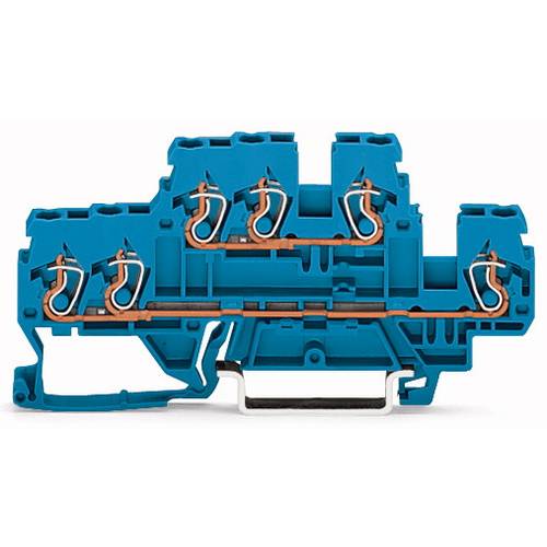 WAGO 870-534 Doppelstock-Durchgangsklemme 5 mm Zugfeder Belegung: N, N Blau 50 St.