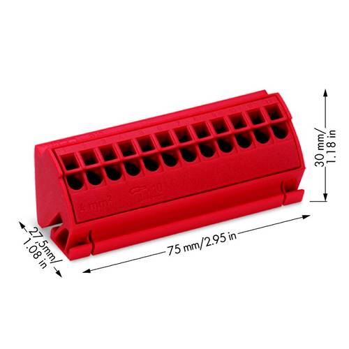 WAGO 812-103 Anschlussblock Rot 10 St.