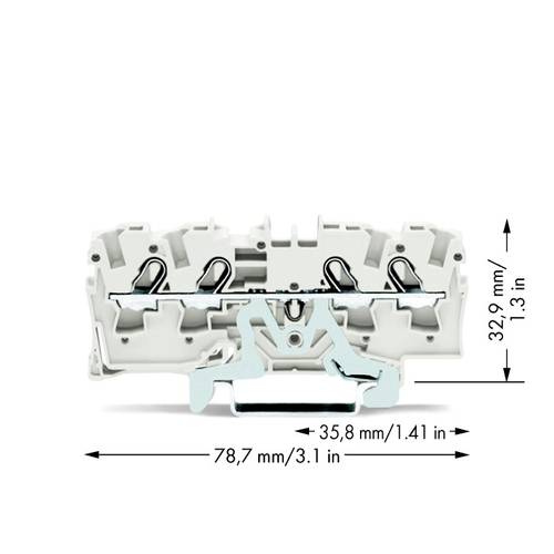 Thumbnail - WAGO 2004-1408 Schirmleiterklemme 6.20 mm Zugfeder Weiß 50 St.