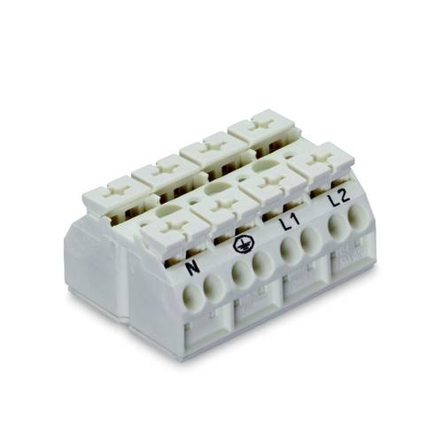 WAGO 862-2604 Geräteanschlussklemme Federklemme Weiß 200 St.