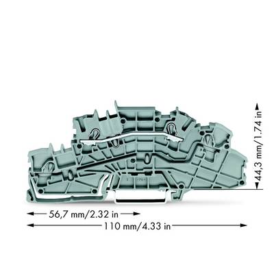 WAGO 2003-6650 Installationsetagenklemme 5.20 mm Zugfeder Belegung: L Grau 50 St. 