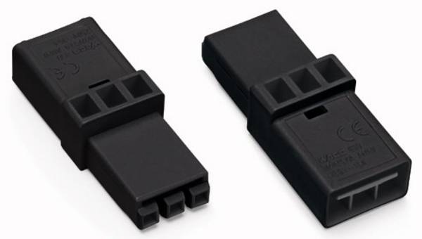 WAGO 890-603 Netz-Zwischenkupplung Netz-Stecker - Netz-Buchse Gesamtpolzahl: 3 Schwarz 50 St.