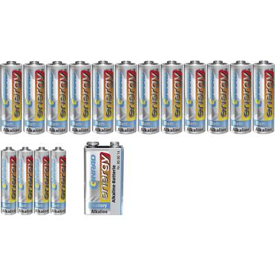 Conrad energy Batterie-Set Micro, Mignon, 9 V Block 17 St. 