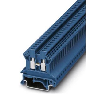 Blaues Reihenklemmenmodul, das elektrische Verbindungen ermöglicht. Geeignet für industrielle Anwendungen oder Schaltschränke.
