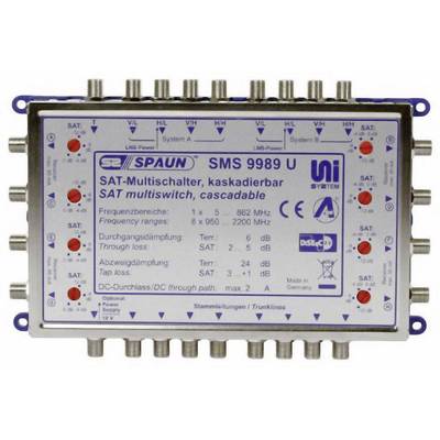 Spaun UniSystem SMS 9989 U SAT Multischalter Unicable Eingänge (Multischalter): 9 (8 SAT/1 terrestrisch) Teilnehmer-Anza
