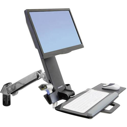 Ergotron StyleView Sit-Stand Combo Arm 1fach Monitor-Wandhalterung 25,4 cm (10) - 61 cm (24) Schwarz Tastaturablage, Nei...