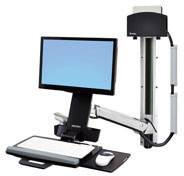 Ein digitales Buchscanner-System mit hochauflösendem Monitor, ergonomischem Halter für intuitive Bedienung und Maus.
