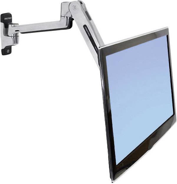 Ergotron LX Sit-Stand Wall Mount LCD Arm  Monitor-Wandhalterung 1 Display(s) 25,4 cm (10") - 106,7 cm (42") Aluminium (poliert) Neigbar, Schwenkbar, Rotierbar, Ausziehbar