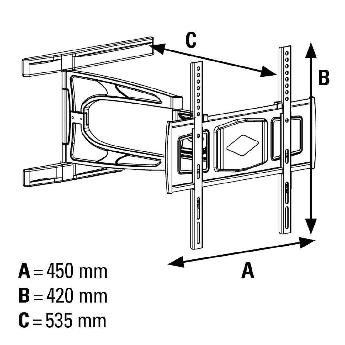 Hama 00108749 FULLMOTION "Ultraslim" TV-Wandhalterung 58,4 cm (23") - 139,7 cm (55") Neigbar, Schwenkbar, Rotierbar-1