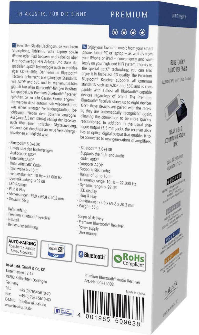 in-akustik Premium Bluetooth Audio Receiver - Kabelloser Bluetooth-Audioempfänger für Handy-3