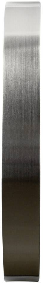 Metallring mit glatter, gebürsteter Oberfläche. Dreht sich vertikal. Einfache und moderne Ästhetik.