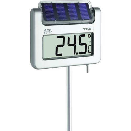 TFA Dostmann Avenue Solar Garten-Thermometer Silber 30.2026