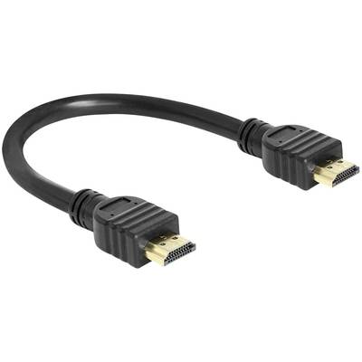 Delock HDMI Anschlusskabel  0.25 m Schwarz 83352 Audio Return Channel, vergoldete Steckkontakte, Ultra HD (4k) HDMI 