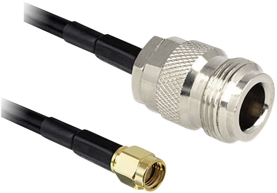 WLAN-Antennen Verlängerungskabel [1x RP-SMA-Stecker - 1x N-Buchse] 3.00 m Schwarz-0