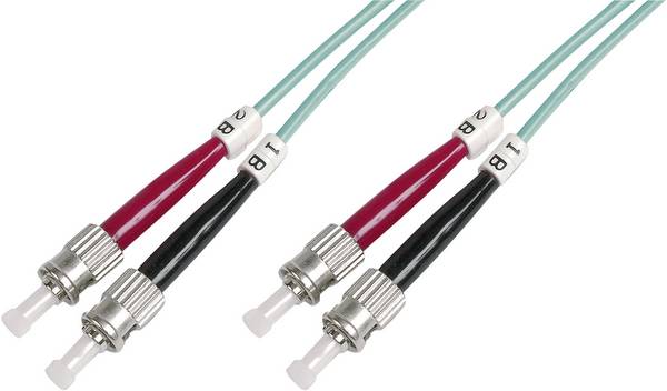 Digitus DK-2511-03/3 Glasfaser LWL Anschlusskabel 3.00 m Türkis [1x ST-Stecker - 1x ST-Stecker] 50/125 µ Multimode OM3