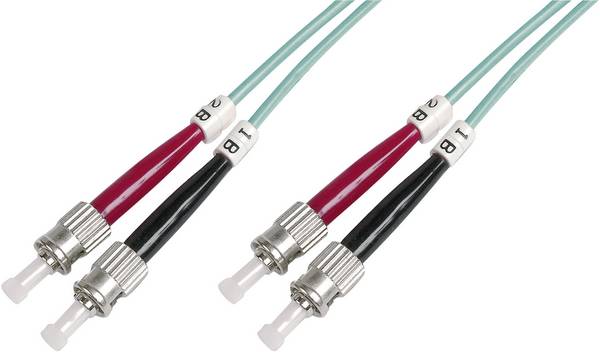 Digitus DK-2511-05/3 Glasfaser LWL Anschlusskabel 5.00 m Türkis [1x ST-Stecker - 1x ST-Stecker] 50/125 µ Multimode OM3