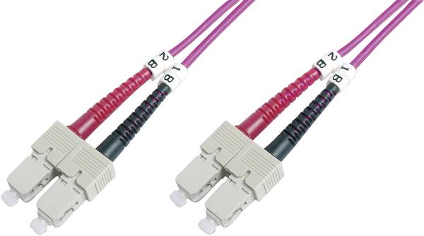 Digitus DK-2522-01-4 Glasfaser LWL Anschlusskabel 1.00 m Violett [1x SC-Stecker - 1x SC-Stecker] 50/125 µ Multimode OM4