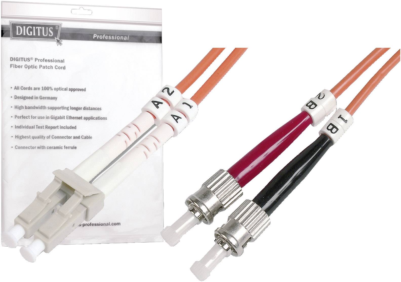 Digitus DK-2531-03/3 Glasfaser LWL Anschlusskabel 3.00 m Türkis [1x LC-Stecker - 1x ST-Stecker] 50/125 µ Multimode OM3