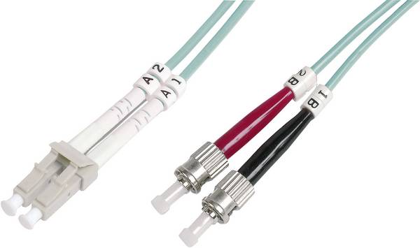 Digitus DK-2531-05/3 Glasfaser LWL Anschlusskabel 5.00 m Türkis [1x LC-Stecker - 1x ST-Stecker] 50/125 µ Multimode OM3