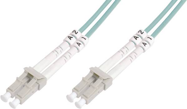 Digitus DK-2533-01/3 Glasfaser LWL Anschlusskabel 1.00 m Türkis [1x LC-Stecker - 1x LC-Stecker] 50/125 µ Multimode OM3